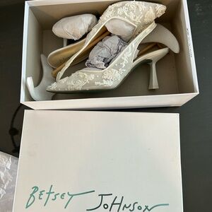 Blue by Betsey Johnson Nikki Mesh Flower Beaded Slingback Pumps